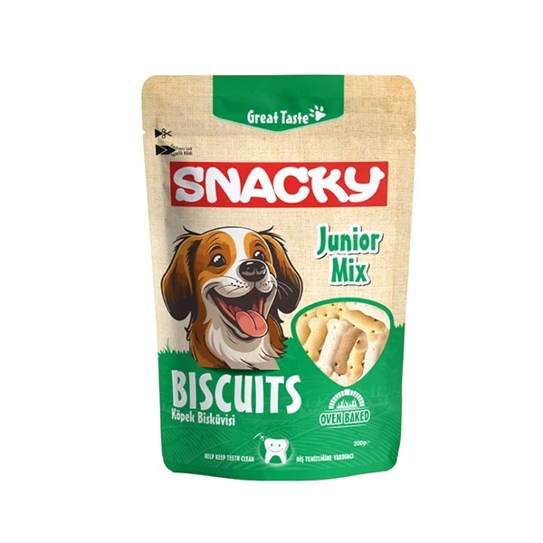 Snacky Junior Mix Diş Temizliği Destekleyici Yavru Köpek Ödül Bisküvisi
