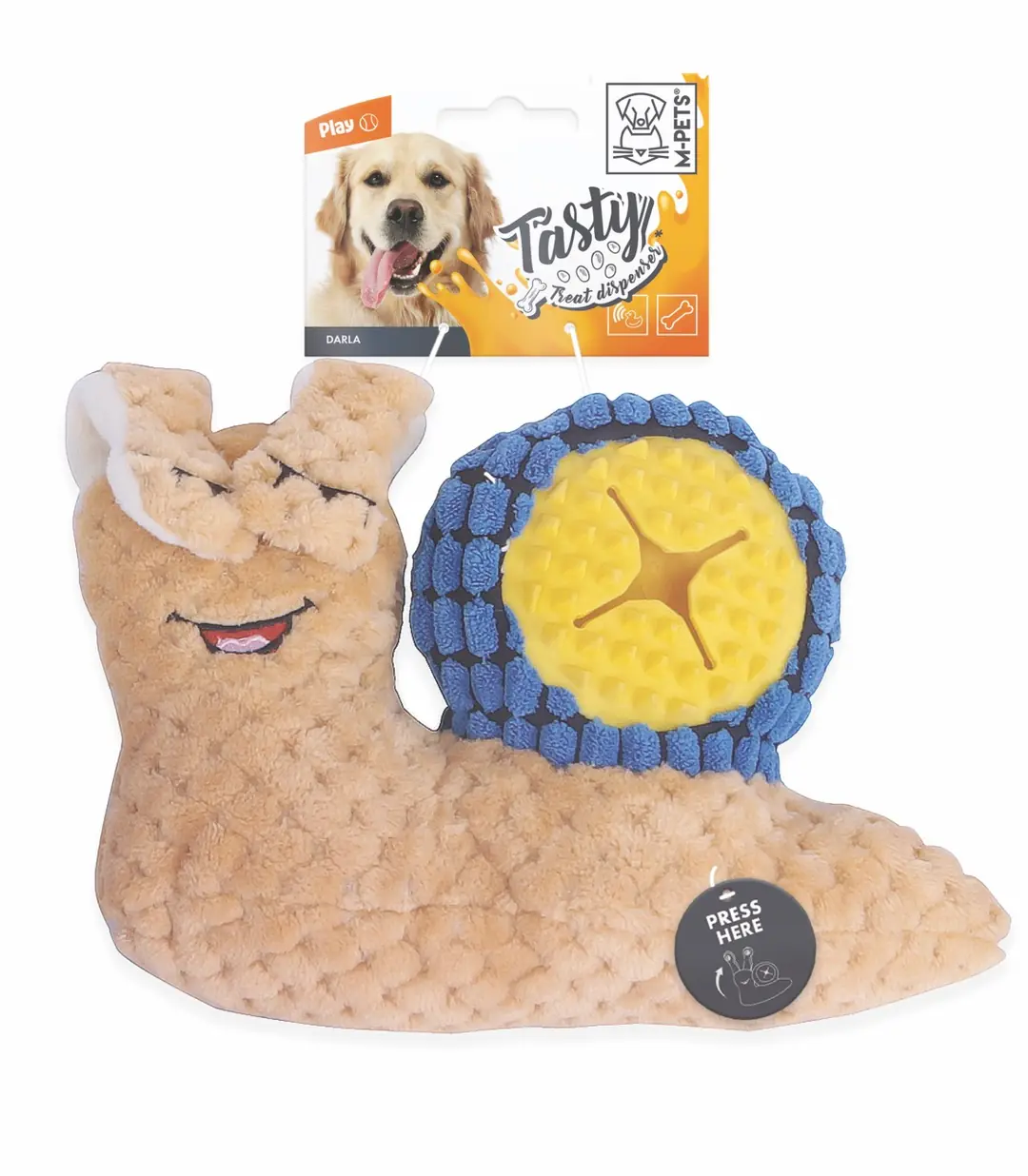 M-Pets Snail Daria Salgangoz Şeklinde Ödül Hazneli Peluş Kedi ve Köpek Oyuncağı