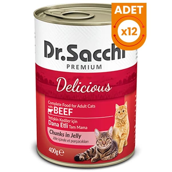 Dr.Sacchi Sığır Etli Yetişkin Kedi Konservesi