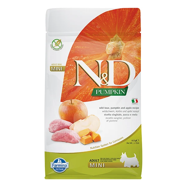 N&D Pumpkin Balkabaklı Domuzlu Küçük Irk Yetişkin Köpek Maması - 800 Gr