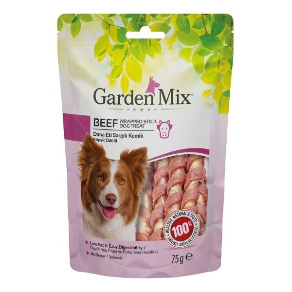 Garden Mix Dana Eti Sargılı Kemik Düşük Yağlı Şekersiz Stick Köpek Ödül Maması