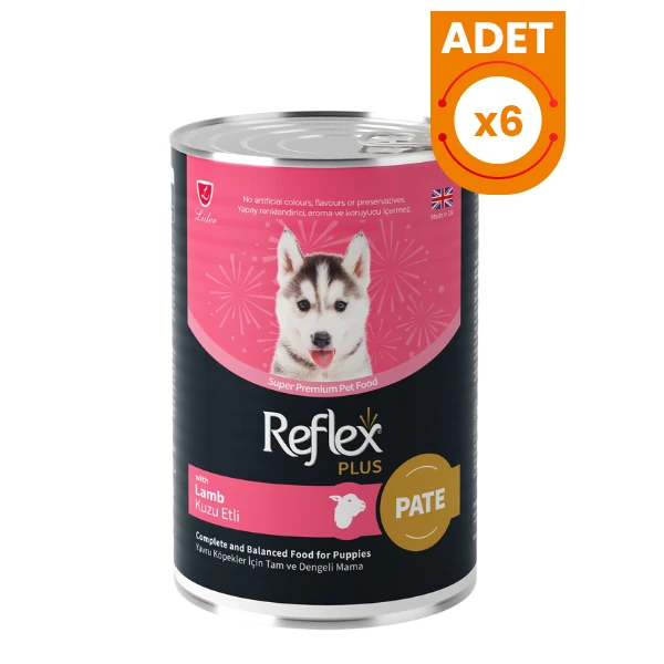 Reflex Plus Pate İçinde Kuzu Etli Yavru Konserve Köpek Maması - 6 Adet 395 Gr