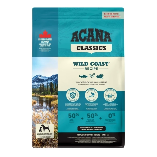 Acana Classics Wild Coast Düşük Tahıllı Balıklı ve Sebzeli Yetişkin Köpek Maması - 2 Kg
