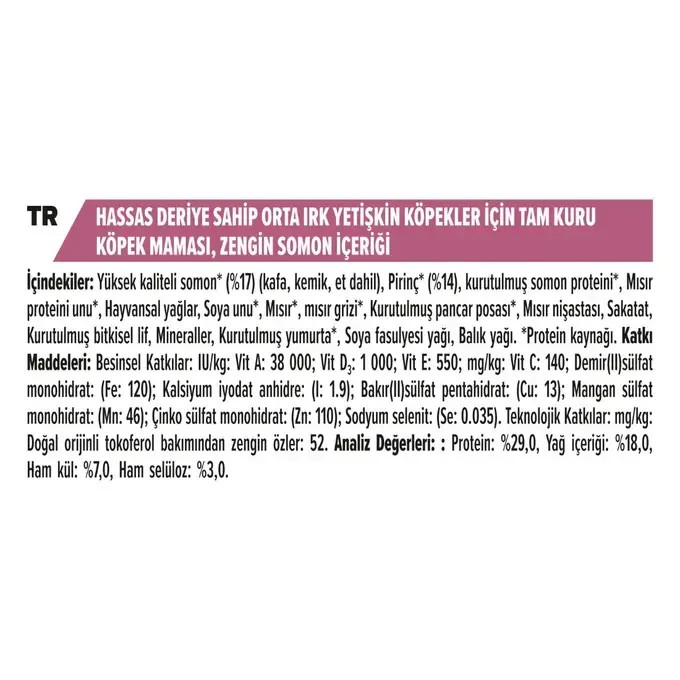 Pro Plan Medium Adult Sensitive Somonlu Yetişkin Köpek Maması