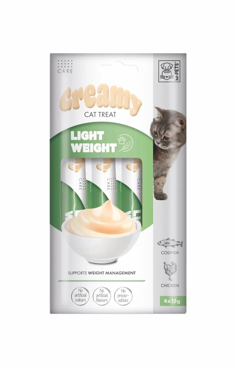 M-Pets Creamy Light Weight Morina Balıklı ve Tavuklu Diyet Sıvı Kedi Ödül Maması
