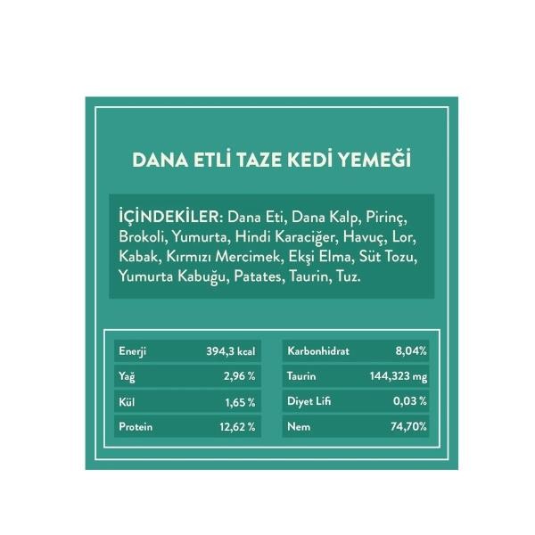 Kito Fresh Dana Etli Hipoalerjenik Taze Kedi Yemeği