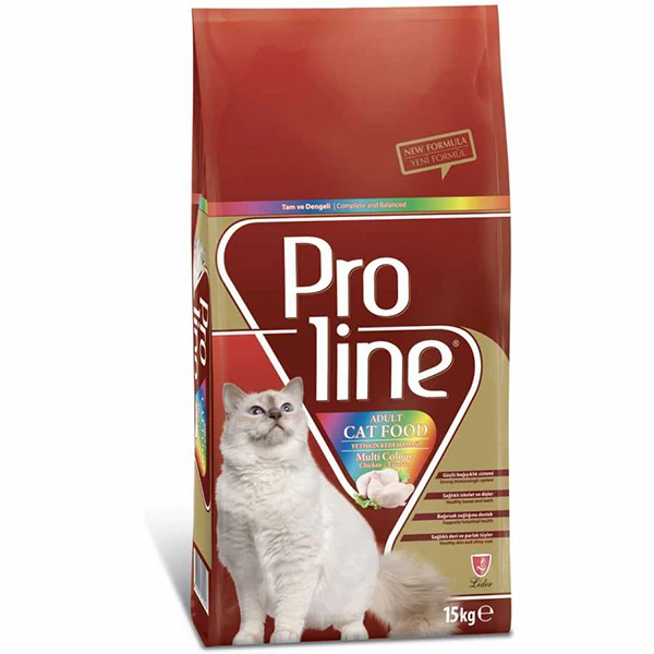 Proline Tavuklu Renkli Taneli Yetişkin Kedi Maması - 15 Kg