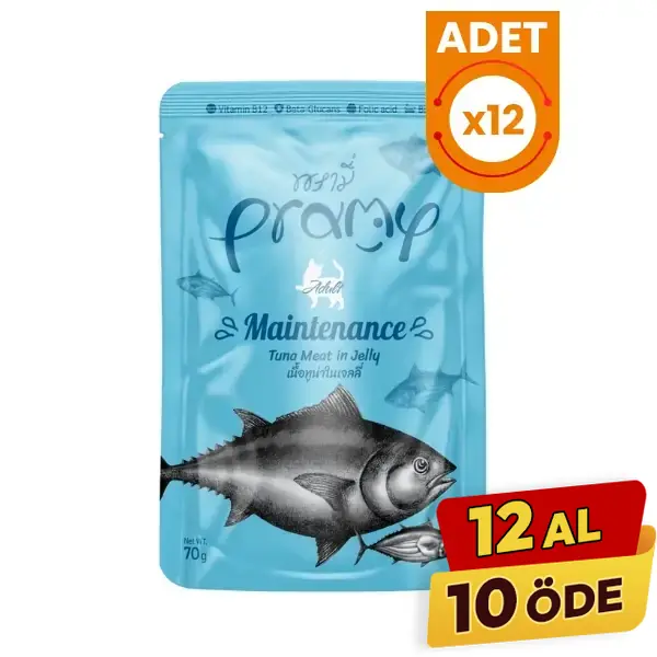 Pramy Maintenance Jöle İçinde Yağsız Ton Balıklı Pouch Yetişkin Konserve Kedi Maması