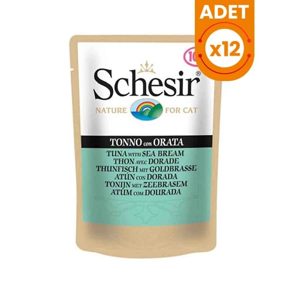 Schesir Ton Balıklı ve Çipura Pouch Konserve Yetişkin Kedi Maması