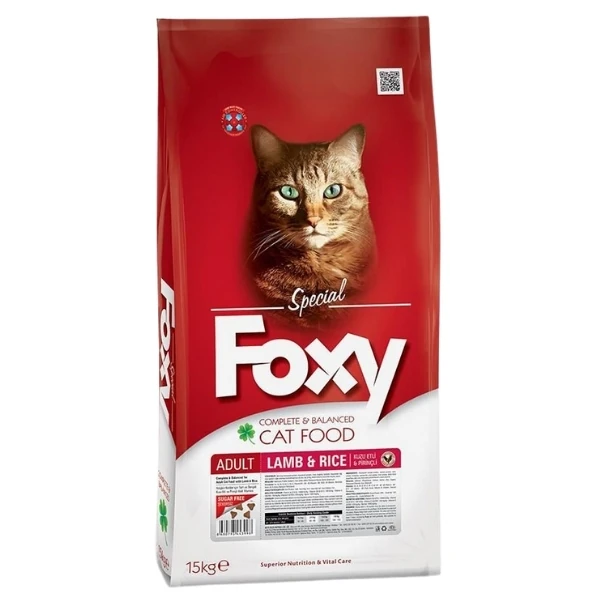 Foxy Kuzulu ve Pirinçli Yetişkin Kedi Maması - 15 Kg