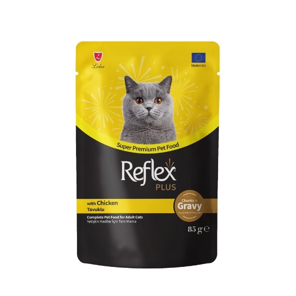 Reflex Plus Sos İçinde Tavuklu Pouch Yetişkin Konserve Kedi Maması