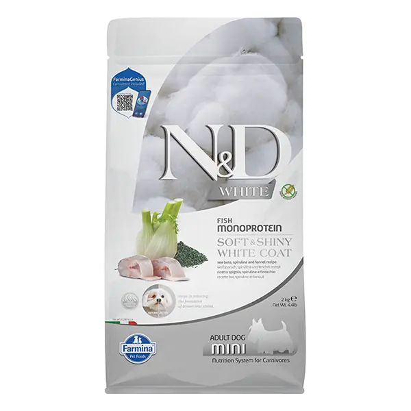N&D White Levrek Rezene ve Spirulina Küçük Irk Beyaz Yetişkin Köpek Maması