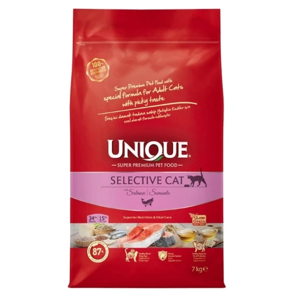 Unique Seçici Kediler için Somonlu Yetişkin Kedi Maması - 7 Kg