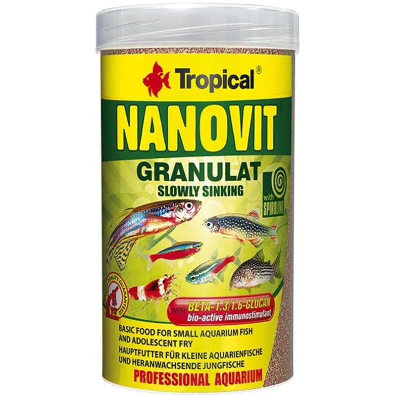 Tropical Nanovit Granulat Tetra Balıkları için Granül Balık Yemi
