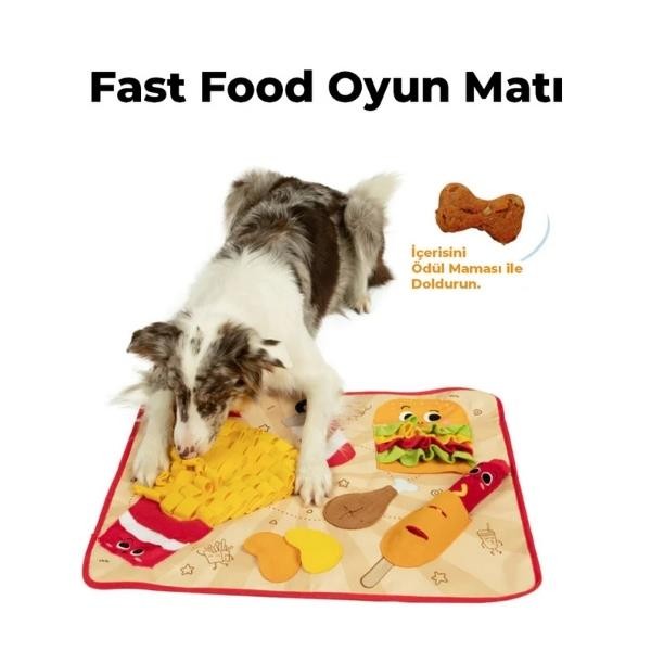 Gigwi Fast Food Ürünleri Peluş Kedi ve Köpek Oyun Matı