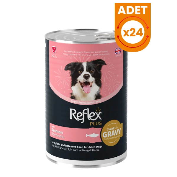 Reflex Plus Sos İçinde Somonlu Yetişkin Konserve Köpek Maması - 24 Adet 400 Gr