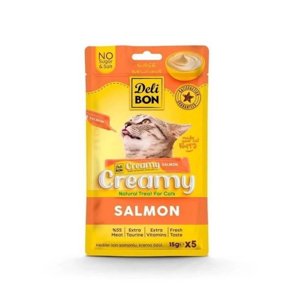 Delibon Creamy Somonlu Sıvı Kedi Ödül Maması