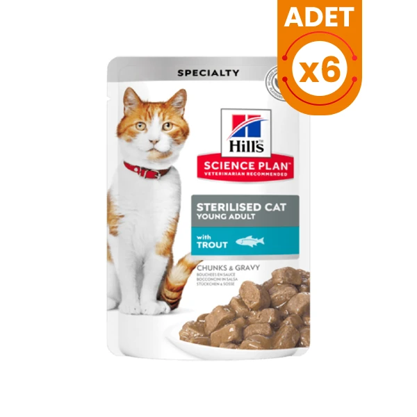 Hills Sterilised Alabalıklı Pouch Kısırlaştırılmış Konserve Kedi Maması - 85 Gr 6 Adet