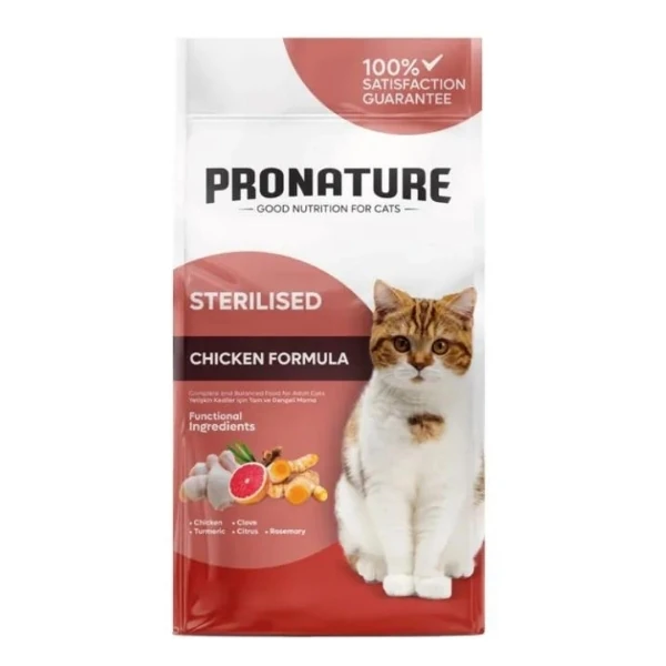 Pronature Kilo Kontrolü için Tavuklu Kısırlaştırılmış Kedi Maması - 10 Kg