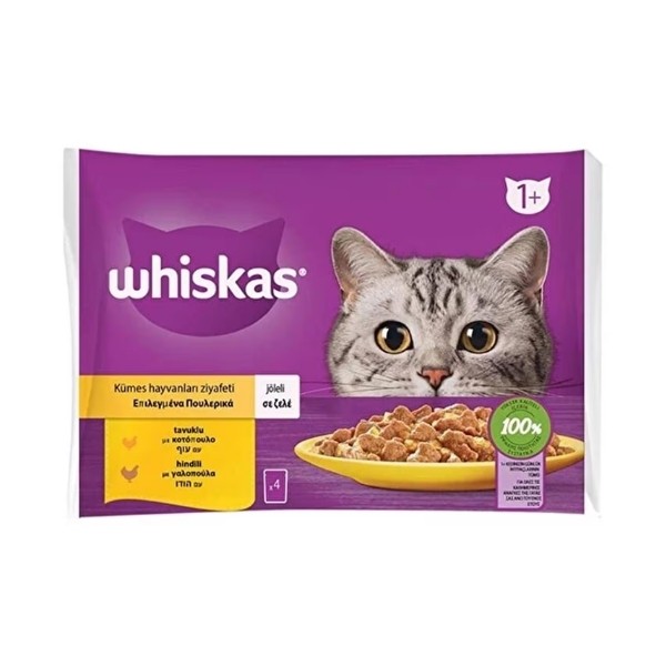 Whiskas Pouch Tavuklu ve Hindili Yetişkin Kedi Konserve Maması