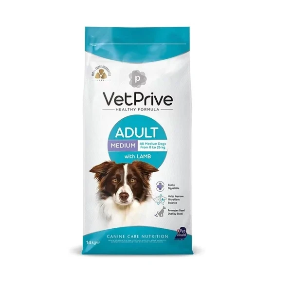 Vet Prive Adult Kuzu Etli Orta Irk Yetişkin Köpek Maması - 14 Kg