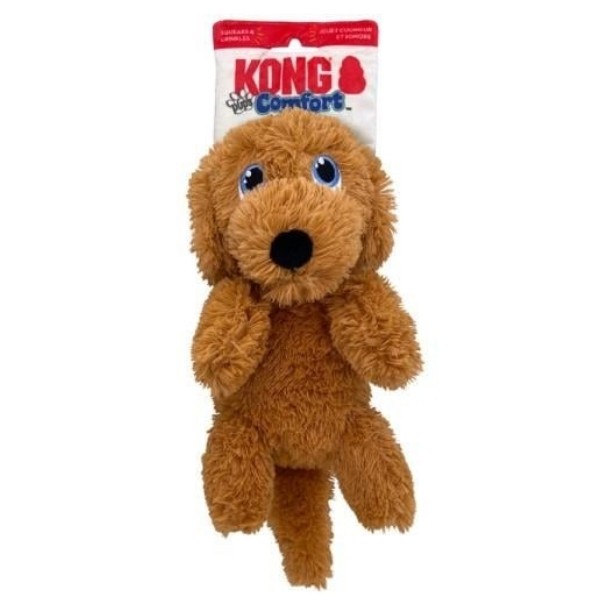 Kong Comfort Pups Goldie Köpek Şeklinde Peluş Köpek oyuncağı