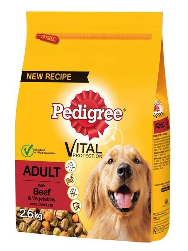Pedigree Biftekli ve Kümes Hayvanlı Yetişkin Köpek Maması - 2.6 Kg