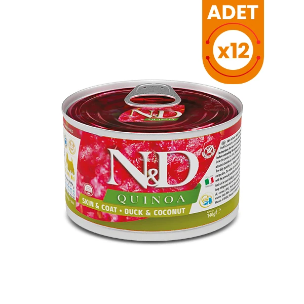 N&D Quinoa Ördekli ve Hindistan Cevizli Mini Irk Konserve Yaş Köpek Maması - 12 Adet 140 Gr