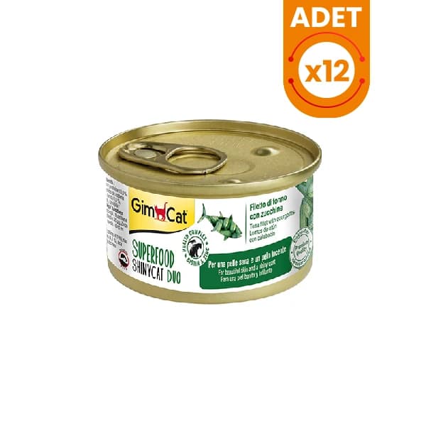 Gimcat Shinycat Kıyılmış Fileto Tuna ve Kabaklı Yetişkin Kedi Konserve Maması