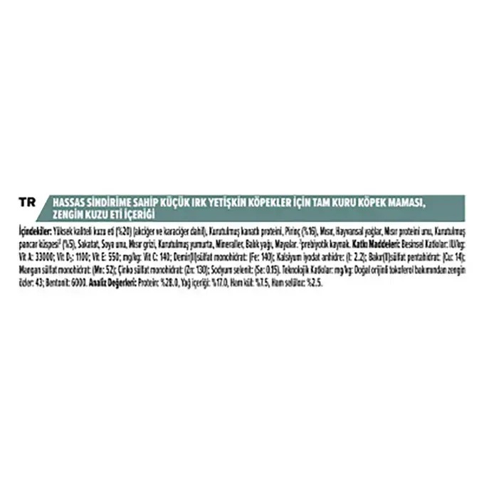 Pro Plan Sensitive Digestion Adult Small Kuzu Etli Küçük Irk Yetişkin Köpek Maması