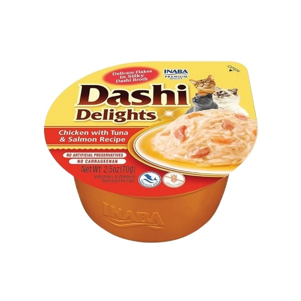 Inaba Ciao Dashi Delights Tavuklu Ton ve Somon Balıklı Kedi Çorbası