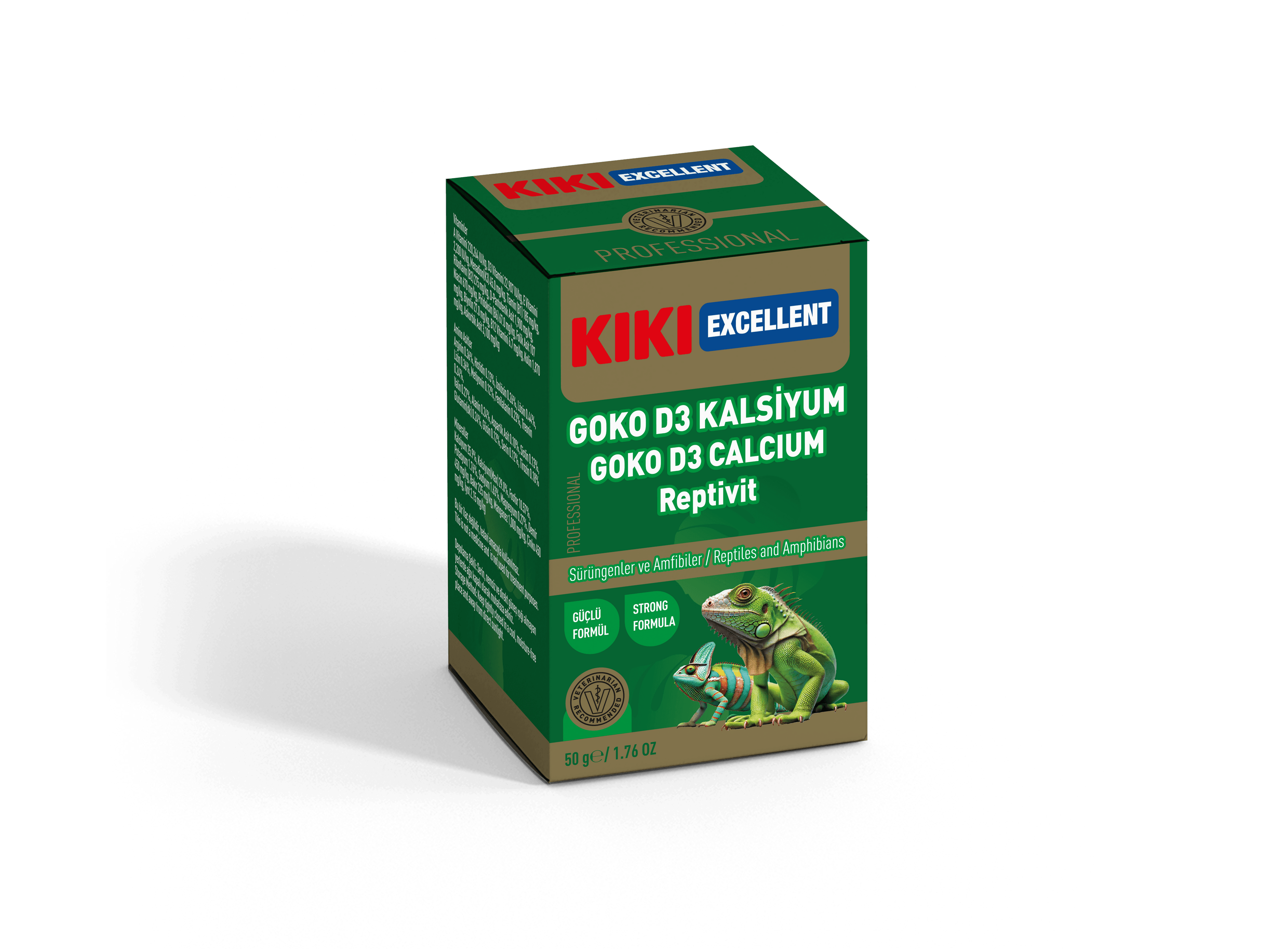 Kiki Excellent Goko D3 Kalsiyum Reptivit Sürüngenler ve Amfibiler için Toz Mineral