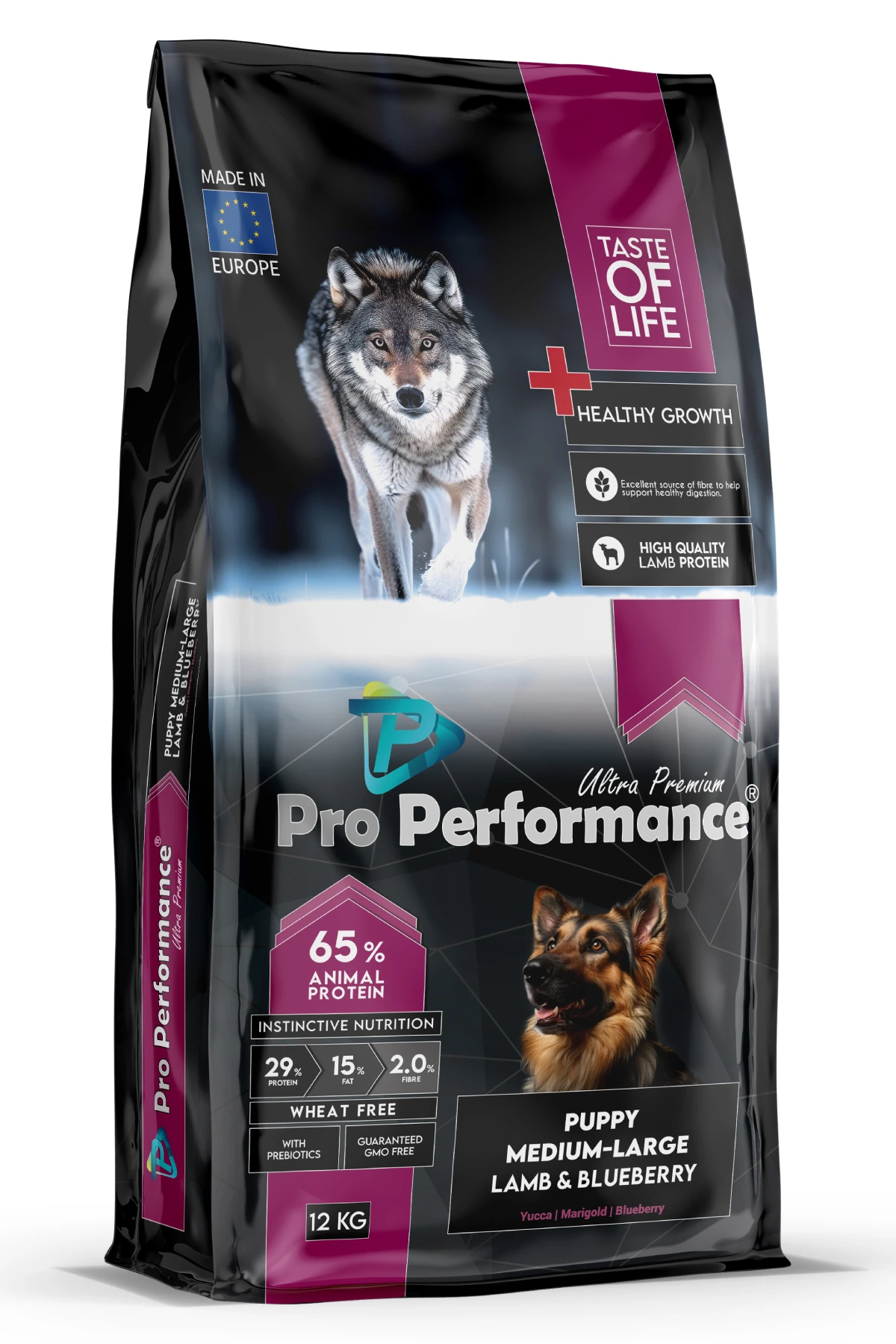 Pro Performance Kuzu Etli ve Yaban Mersinli Orta ve Büyük Irk Yavru Köpek Maması