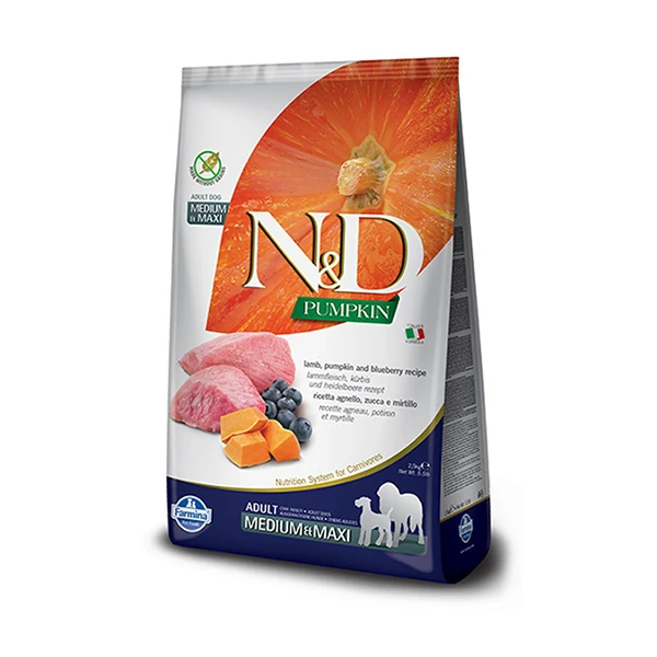 N&D Pumpkin Balkabaklı Kuzu Etli Orta ve Büyük Irk Yetişkin Köpek Maması - 12 Kg
