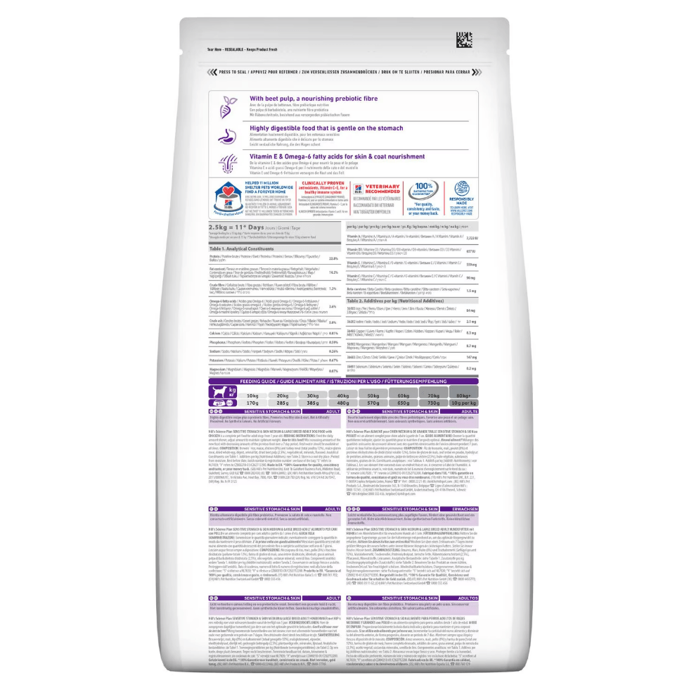 Hills Adult Sensitive Skin Hassas Köpekler İçin Tavuklu Yetişkin Köpek Maması