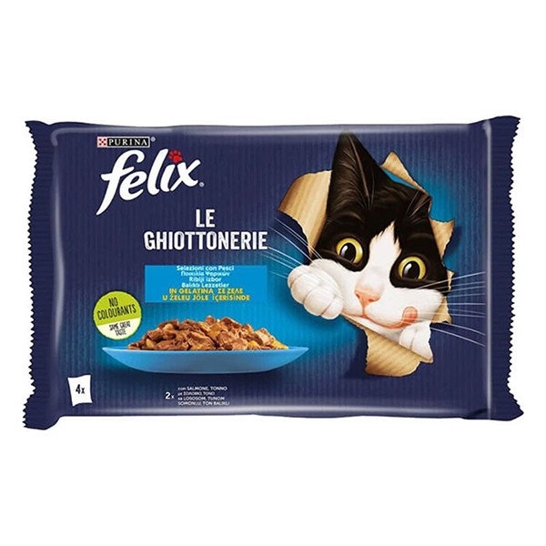 Felix Taze Somonlu Jöleli Pouch Yetişkin Yaş Kedi Maması