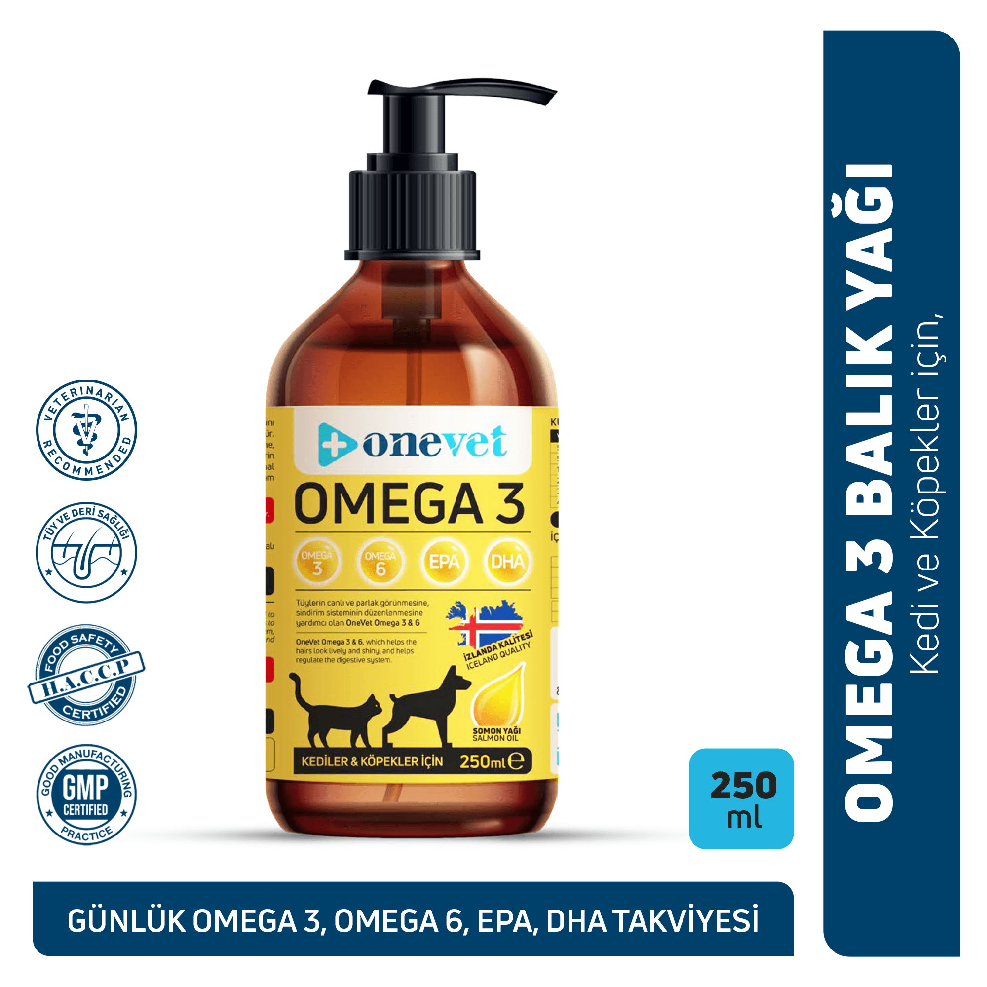 OneVet Omega 3 Kedi ve Köpekler İçin Deri ve Tüy Sağlığı Destekleyici Balık Yağı