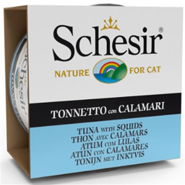 Schesir Ton Balık ve Kalamarlı Yetişkin Konserve Kedi Maması