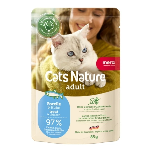 Mera Cats Nature Alabalıklı Pouch Yetişkin Konserve Kedi Maması - 1 Adet 85 Gr