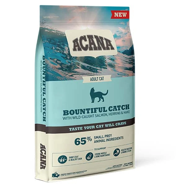 Acana Bountiful Catch Somonlu ve Ringa Balıklı Yetişkin Kedi Maması - 4.5 Kg