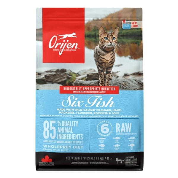 Orijen Six Fish Tahılsız Balık Yavru ve Yetişkin Kedi Maması