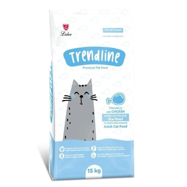 Trendline Adult Tavuklu Kısırlaştırılmış Kedi Maması - 15 Kg