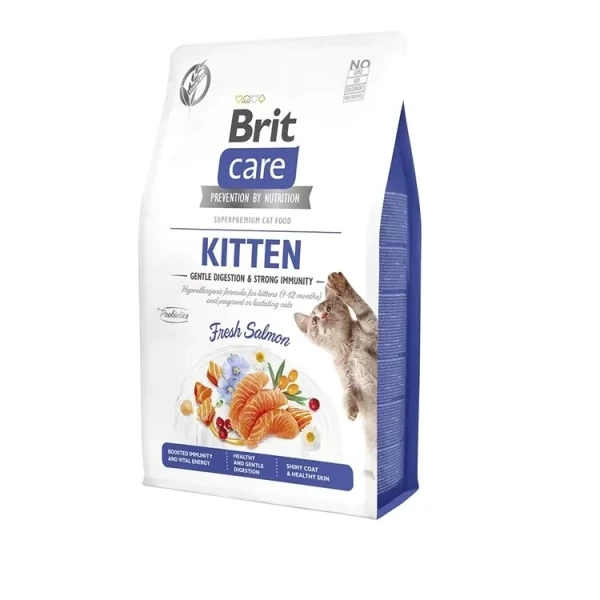 Brit Care Gentle Digestion & Strong Immunity Tahılsız Somonlu Yavru Kedi Maması - 7 Kg