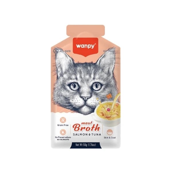 Wanpy Somonlu ve Ton Balıklı Tahılsız Kedi Çorbası