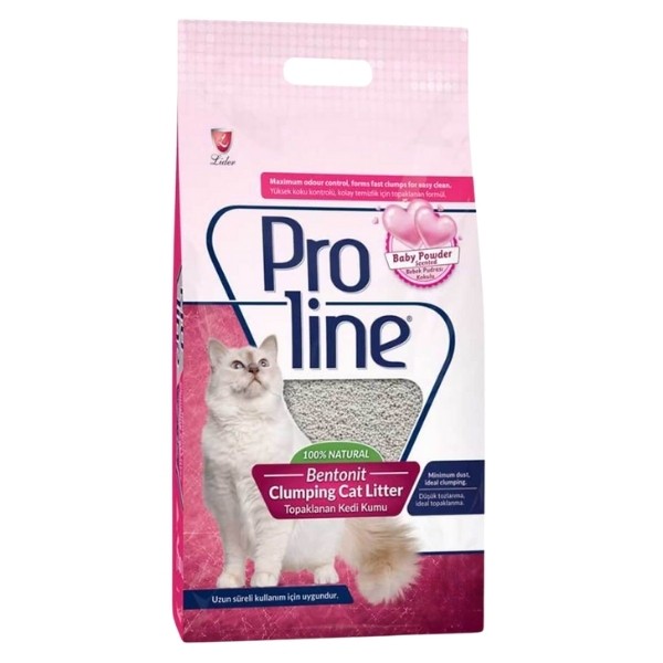 Proline Bebek Pudralı Topaklanan Bentonit Kedi Kumu İnce