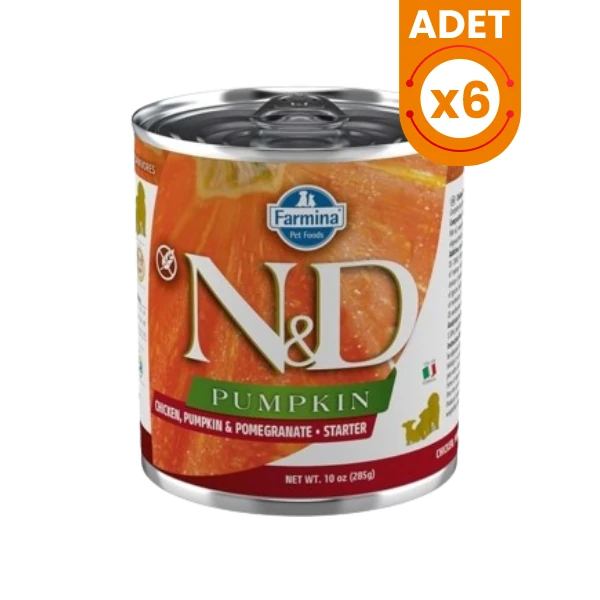 N&D Pumpkin Tavuklu ve Narlı Starter Yavru Konserve Yaş Köpek Maması - 6 Adet 285 Gr