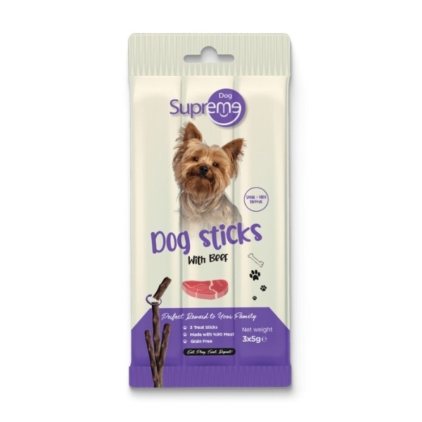 Supreme Dog Sığır Etli Küçük Irk Stick Köpek Ödül Maması