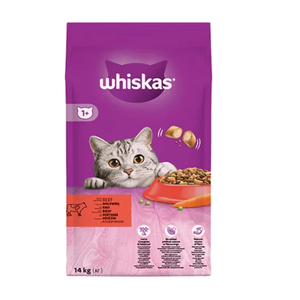 Whiskas Biftekli ve Havuçlu Yetişkin Kedi Maması - 14 Kg