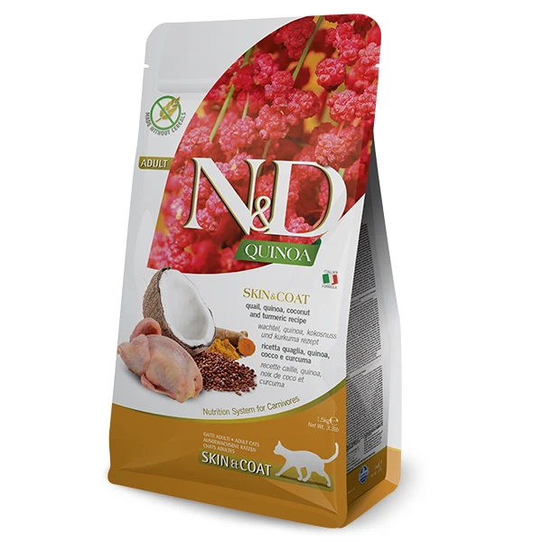 N&D Quinoa Skin Coat Bıldırcın Yetişkin Kedi Maması - 1.5 Kg