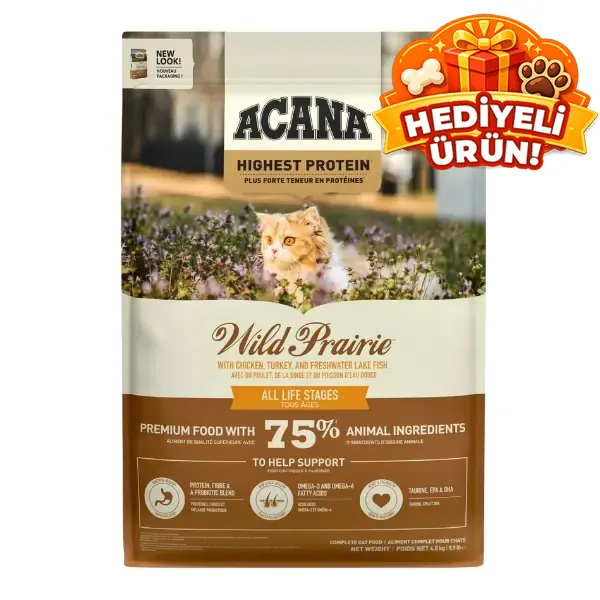 Acana Wild Prairie Tahılsız Tavuklu ve Balıklı Yetişkin Kedi Maması